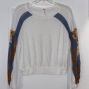 Free people printed balloon sleeve top